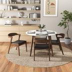 Dakota  Solid Wood Black Leather Dining Chair (Set Of 2)