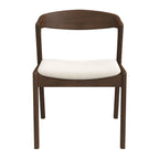 Dakota  Solid Wood Cream Velvet Dining Chair (Set Of 2)