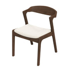 Dakota  Solid Wood Cream Velvet Dining Chair (Set Of 2)