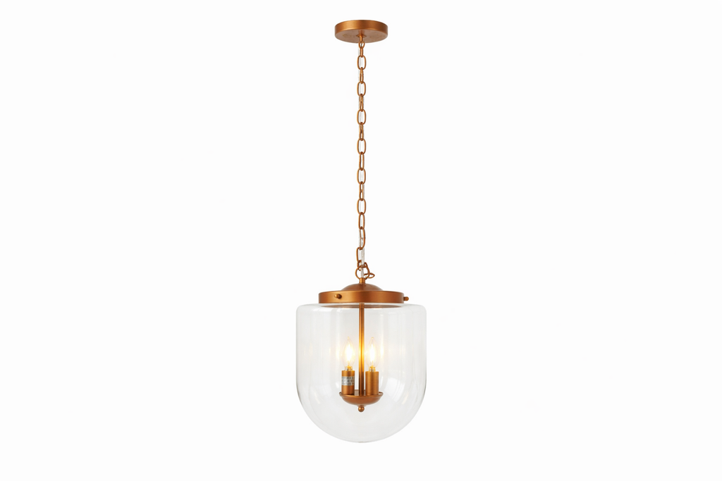 Delphi Pendant Lamp - Coarse Gold and Clear Glass