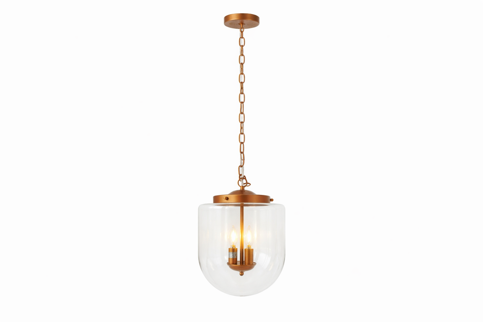 Delphi Pendant Lamp - Coarse Gold and Clear Glass