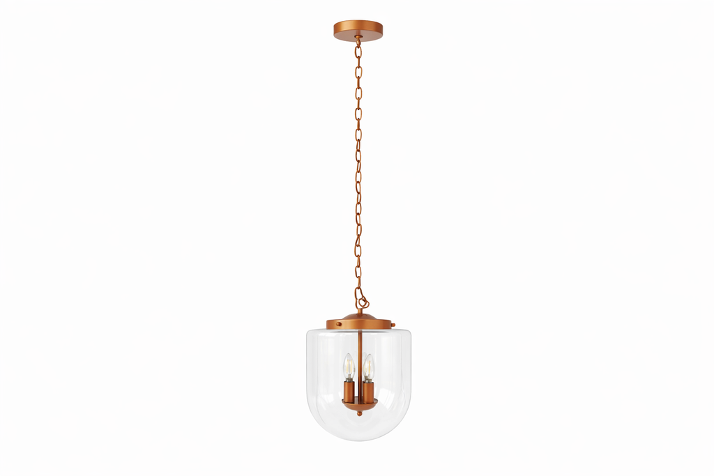 Delphi Pendant Lamp - Coarse Gold and Clear Glass