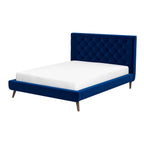 Dillon Blue Velvet Platform Bed (King Size)