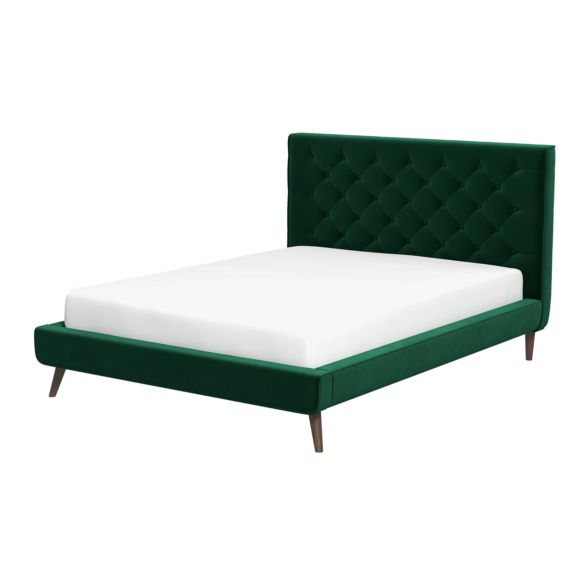 Dillon Blue Velvet Platform Bed (King Size)