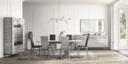 ESF Furniture - Mia Dining Table w/ 17.7" Extension in Silver Grey - MIATABLE