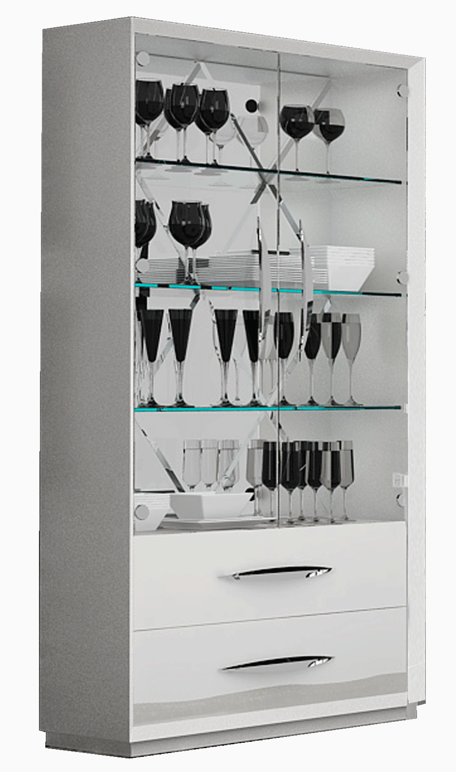 ESF Furniture - Carmen 2 Door White Curio - CARMEN2DCURIOWHIT