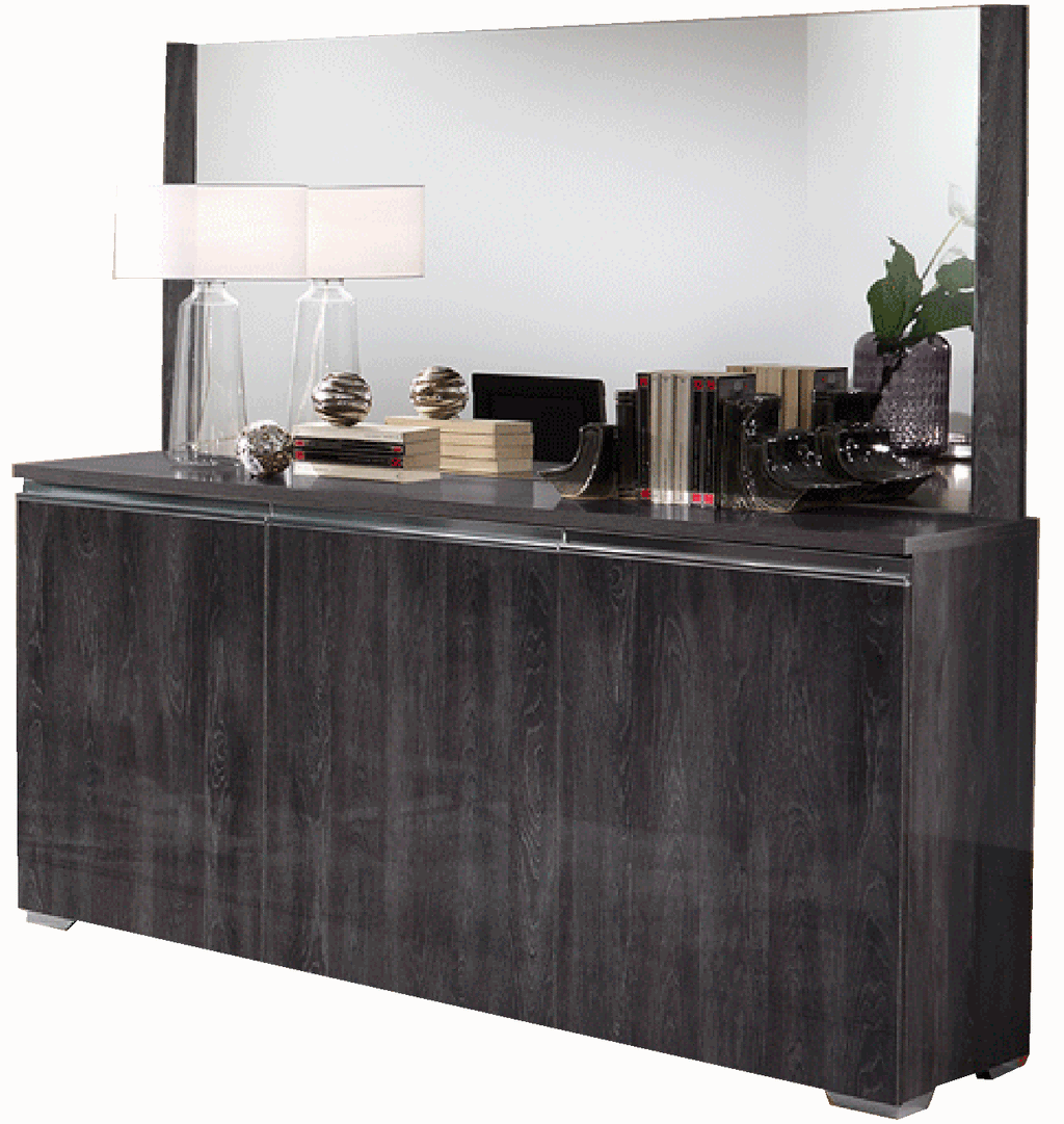 ESF Furniture - Oxford 3 door Buffet Grey w/Mirror - OXFORDMIRRORBUFFET