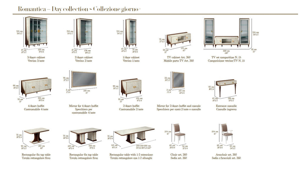 ESF Furniture - Romantica 3 Door China in Walnut - ROMA-CHINA