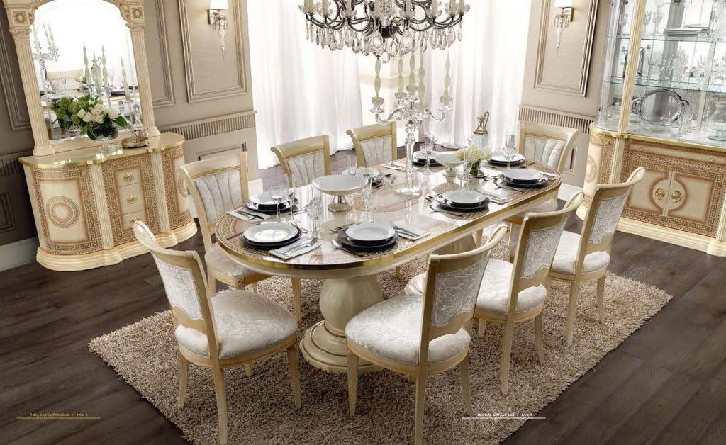 ESF Furniture - Aida Dining Table with 18" ext. - AIDATABLEIVORY