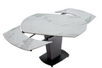 ESF Furniture - Extravaganza 2417 Marble Table White with 3405 White Chairs - 2417-3405-6CHAIR