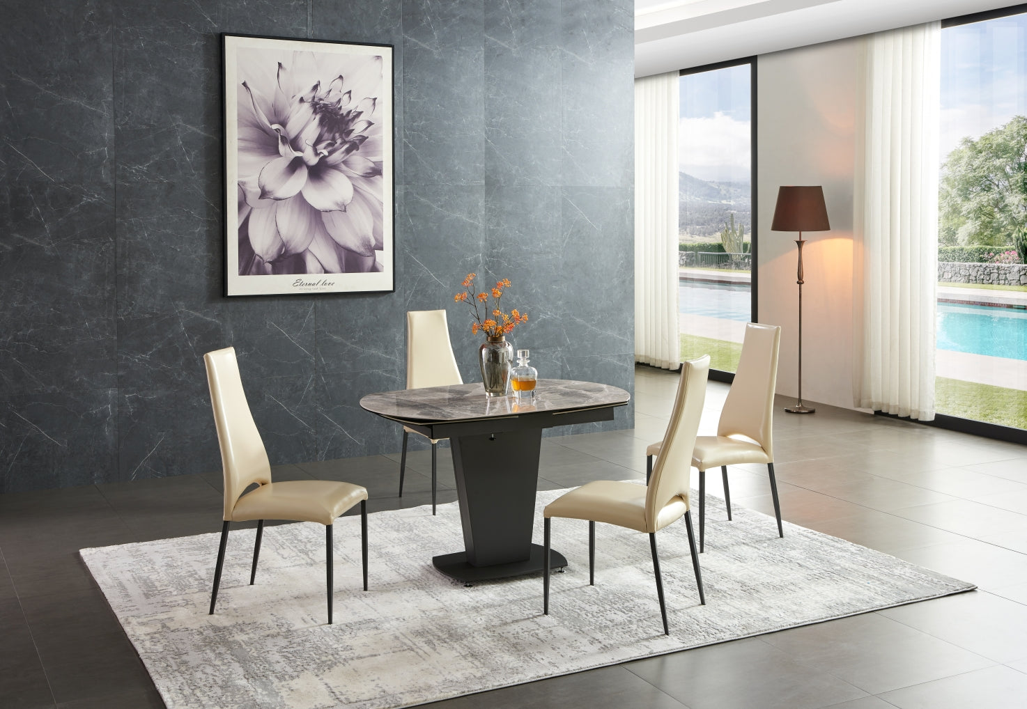 ESF Furniture - Extravaganza 2417 Dining Table Taupe - 2417TABLEBROWN