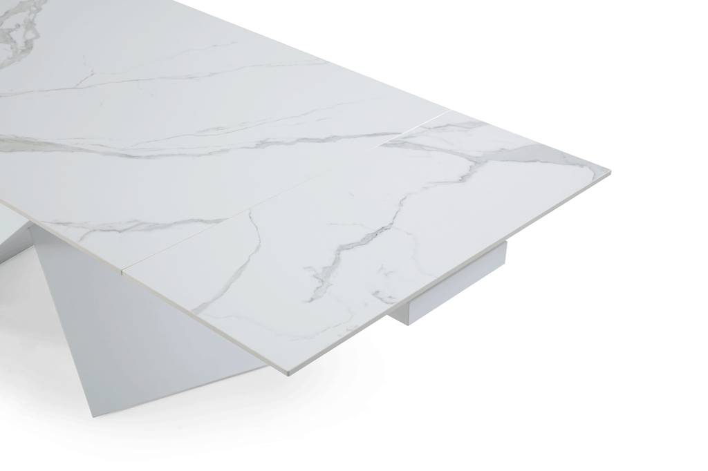 ESF Furniture - Extravaganza 9113 Dinning Table White w/ext - 9113DT