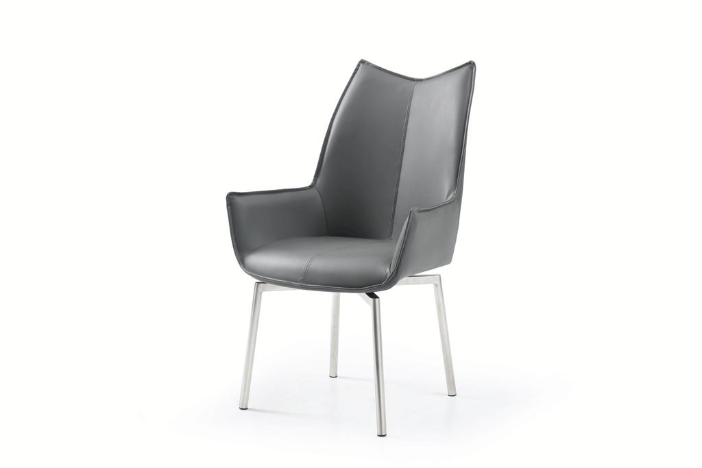 ESF Furniture - 9188 Dining Table with 1218 Swivel Dark Grey Chairs - 9188-1218-6GREYCHAIR