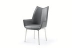 ESF Furniture - 9188 Dining Table with 1218 Swivel Dark Grey Chairs - 9188-1218-6GREYCHAIR