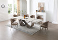 ESF Furniture - (9305) 9 Piece Dining Table Set in Bronze - 9305-1442-9SET