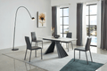 ESF Furniture - Extravaganza 152 Marble Dining Table with 196 Grey Chairs - 152DININGTABLE-196-4CHAIR