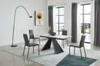 ESF Furniture - Extravaganza 152 Marble Dining Table with 196 Grey Chairs - 152DININGTABLE-196-4CHAIR