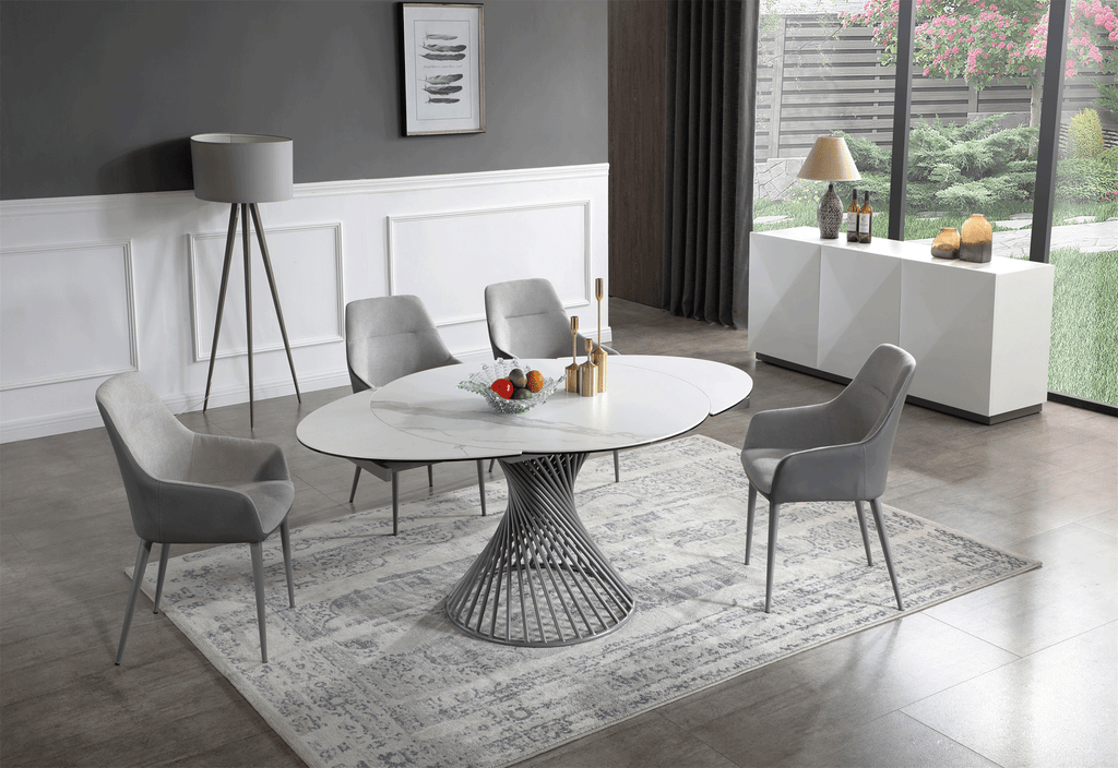 ESF Furniture - Extravaganza 9034 Dining Table with 1254 Chairs and 3012 buffet - 9034-1254-3012-4CHAIR