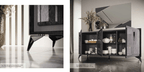 ESF Furniture - Krystal 7 Piece Dining Table Set in Medblu - KRYSTAL-DT-7SET