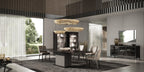 ESF Furniture - Krystal 5 Piece Dining Table Set in Medblu - KRYSTAL-DT-5SET