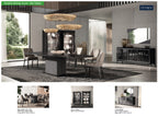 ESF Furniture - Krystal 10 Piece Dining Table Set in Medblu - KRYSTAL-DT-10SET