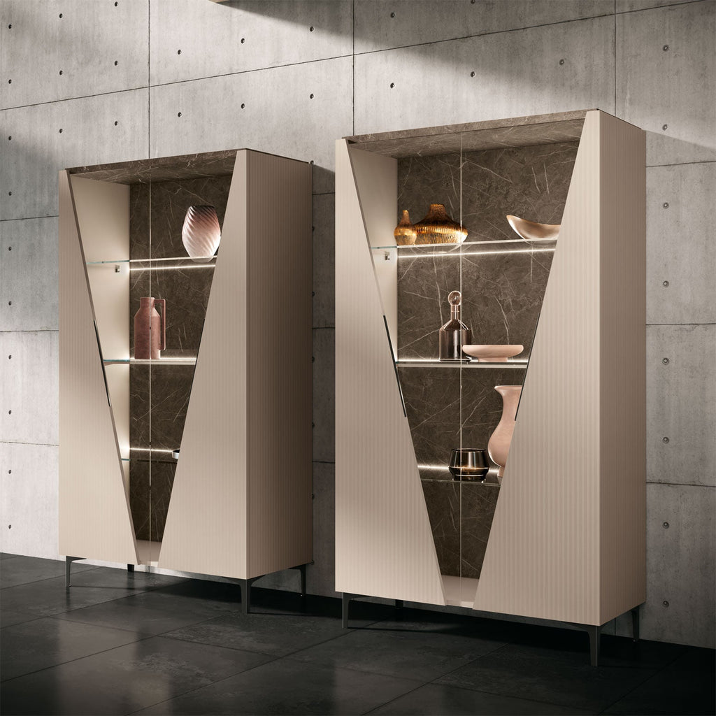 ESF Furniture - Fidia 2 Door Vitrine in High Gloss Lacquer - FIDIA-VITRINE