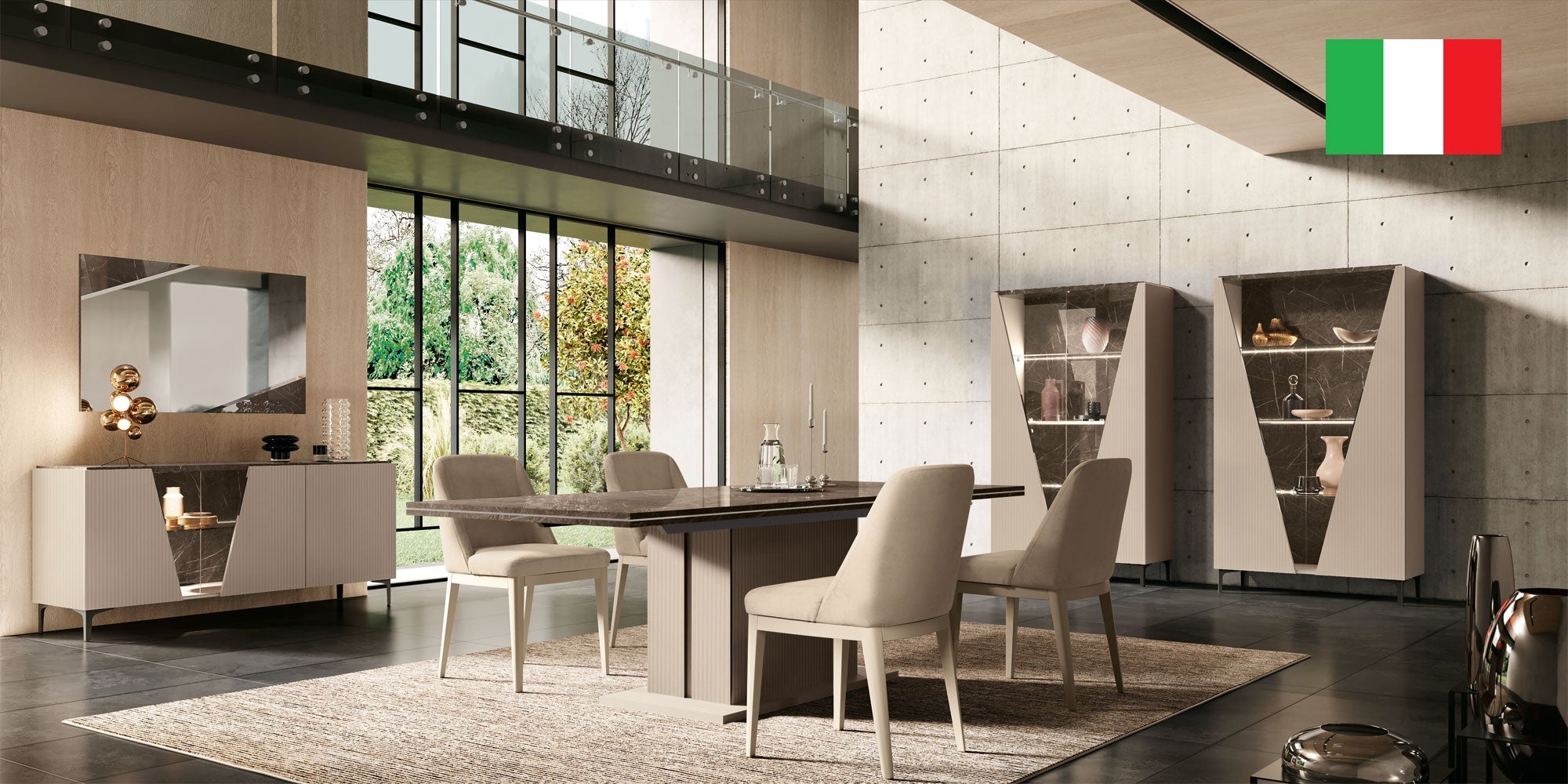 ESF Furniture - Fidia 2 Door Vitrine in High Gloss Lacquer - FIDIA-VITRINE