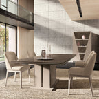 ESF Furniture - Fidia Dining Table w/ 17.7" Extension in High Gloss Lacquer - FIDIA-DT