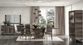 ESF Furniture - Medea 10 Piece Dining Table Set in Oak - MEDEA-10SET-6CHAIR