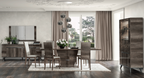ESF Furniture - Medea 10 Piece Dining Table Set in Oak - MEDEA-10SET-6CHAIR
