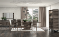 ESF Furniture - Medea 9 Piece Dining Table Set in Oak - MEDEA-9SET-6CHAIR