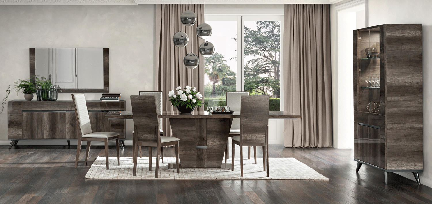ESF Furniture - Medea 7 Piece Dining Table Set in Oak - MEDEA-7SET-4CHAIR