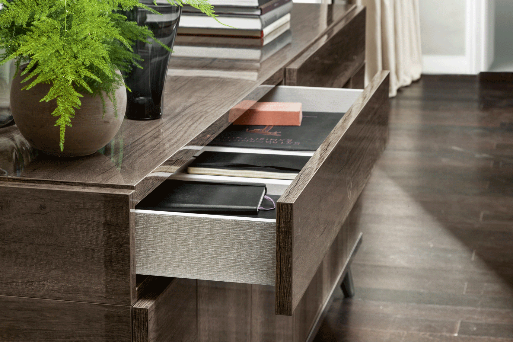 ESF Furniture - Medea 4 Door Buffet in Vintage Oak - MEDEA4DBUFFET