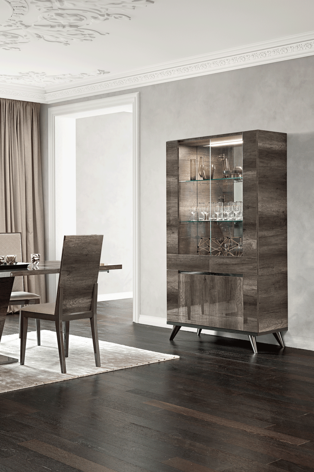 ESF Furniture - Medea 2 Door China w/light - MEDEA2DCHINA