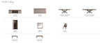 ESF Furniture - Nora 7 Piece Dining Table Set in High Gloss Lacquer - NORA-DT-7SET