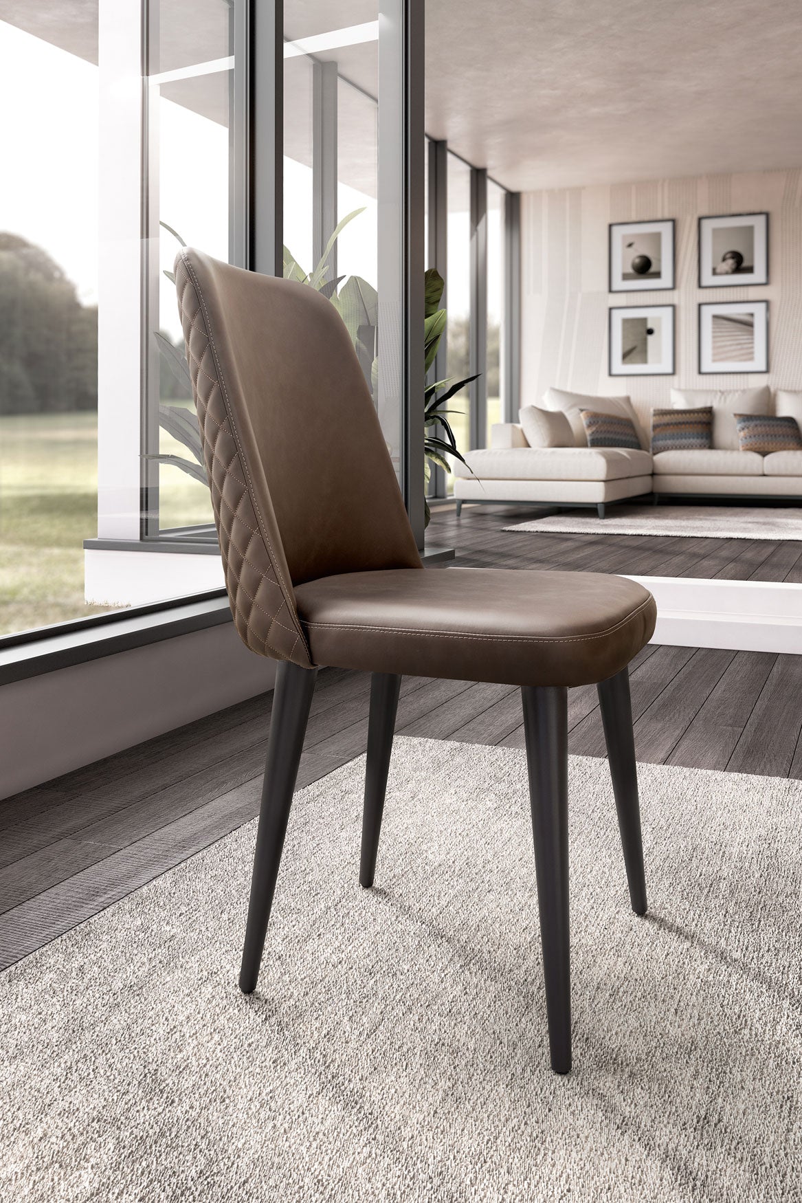 ESF Furniture - Nora 5 Piece Dining Table Set in High Gloss Lacquer - NORA-DT-5SET