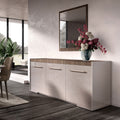 ESF Furniture - Nora 3 Door Buffet with Mirror in High Gloss Lacquer - NORA-BM