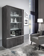 ESF Furniture - Oxford 2 Door China with Light - OXFORD2DCHINA