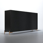 ESF Furniture - Wave 4 Door Buffet in Matt Gold - WAVEBUFFETGREY
