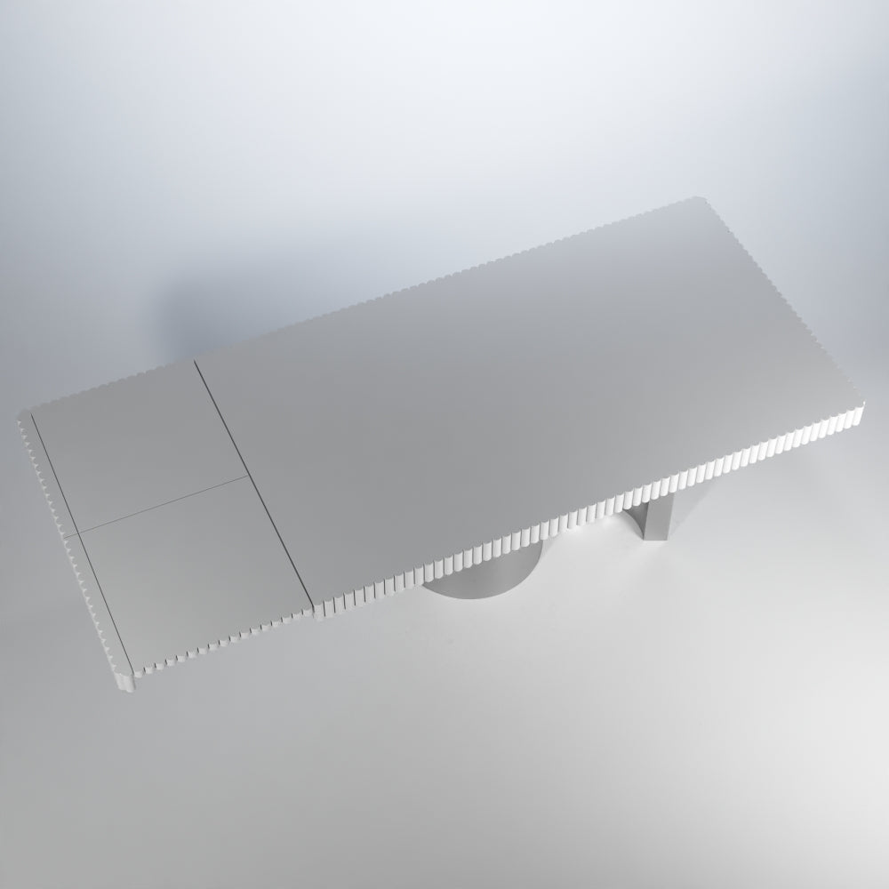 ESF Furniture - Wave Dining table with 2 Extension in White Matt - WAVETABLEWHITE