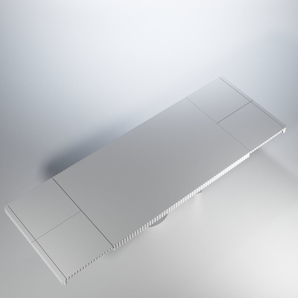 ESF Furniture - Wave Dining table with 2 Extension in White Matt - WAVETABLEWHITE