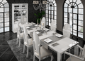 ESF Furniture - Carmen White Dining Table with Extension - CARMENTABLEWHITE