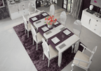ESF Furniture - Carmen White Dining Table with Extension - CARMENTABLEWHITE