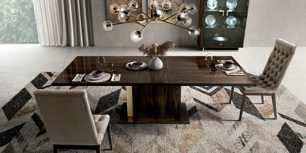 ESF Furniture - Volare 9 Piece Dining Room Set in Walnut - VOLARETABLE-9SET