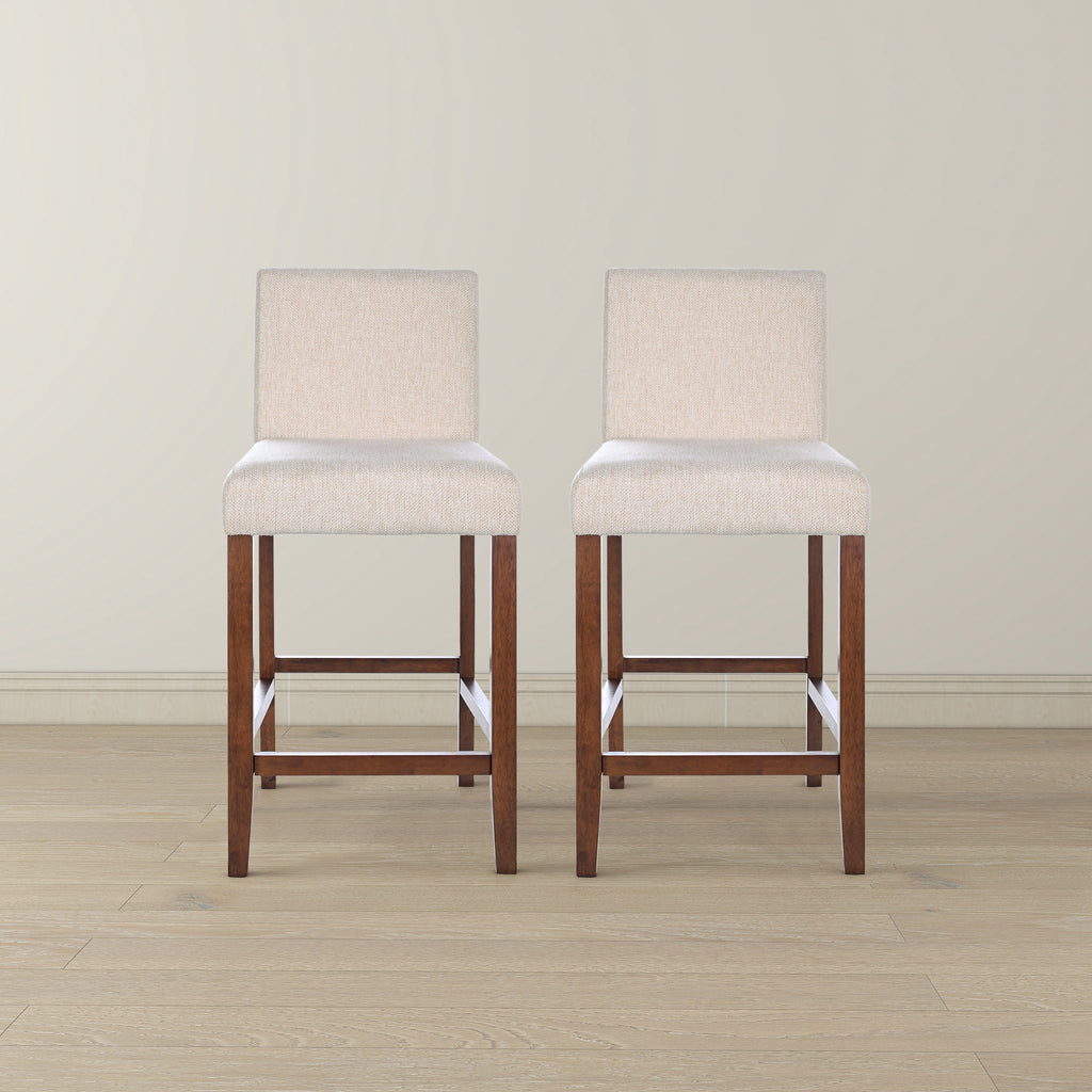 Dorian Beige Fabric Counter Chair (Set of 2)