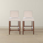 Dorian Beige Fabric Counter Chair (Set of 2)