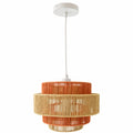 Dorset Pendant Lamp - White and Natural/Terracotta