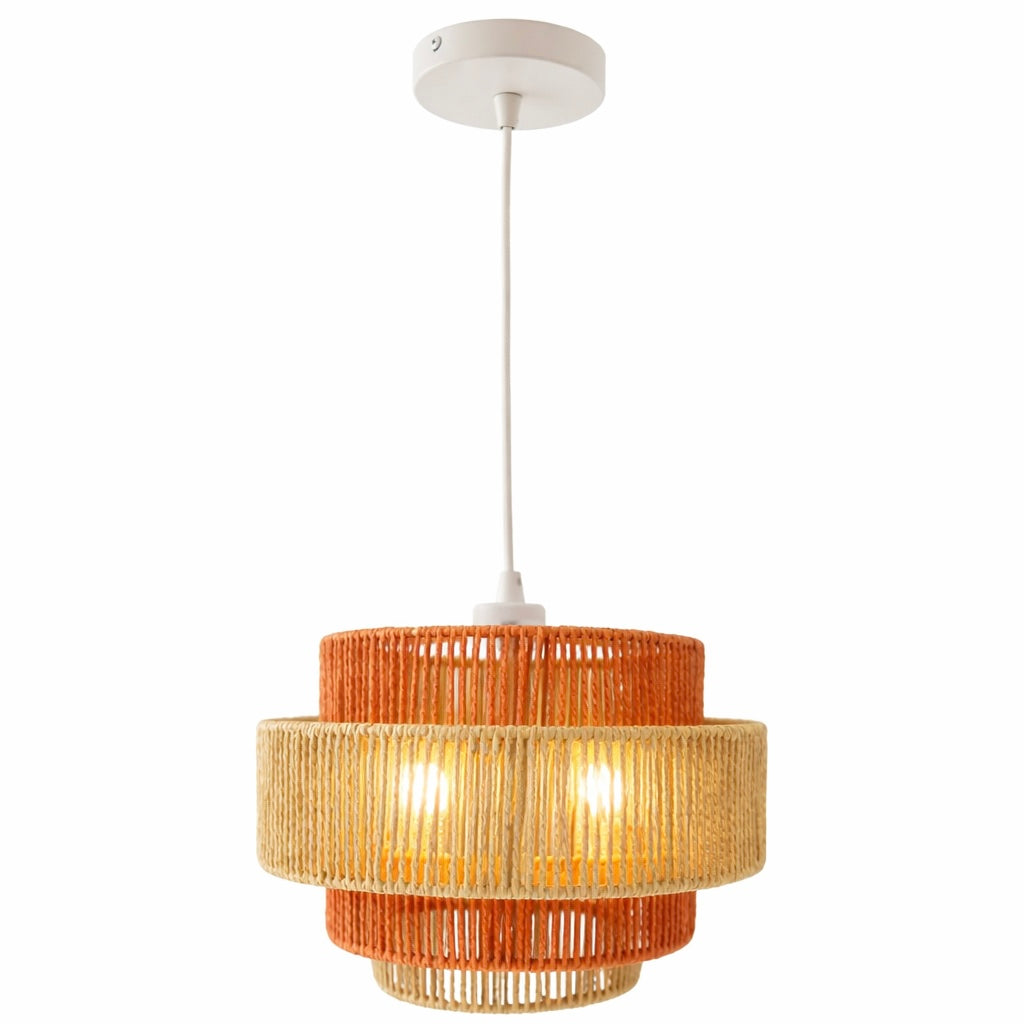 Dorset Pendant Lamp - White and Natural/Terracotta