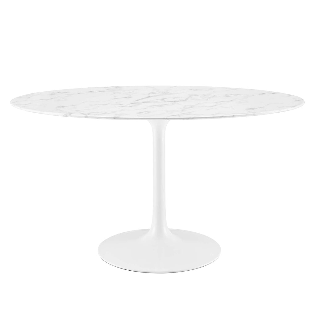 Lippa Oval Artificial Marble Dining Table
