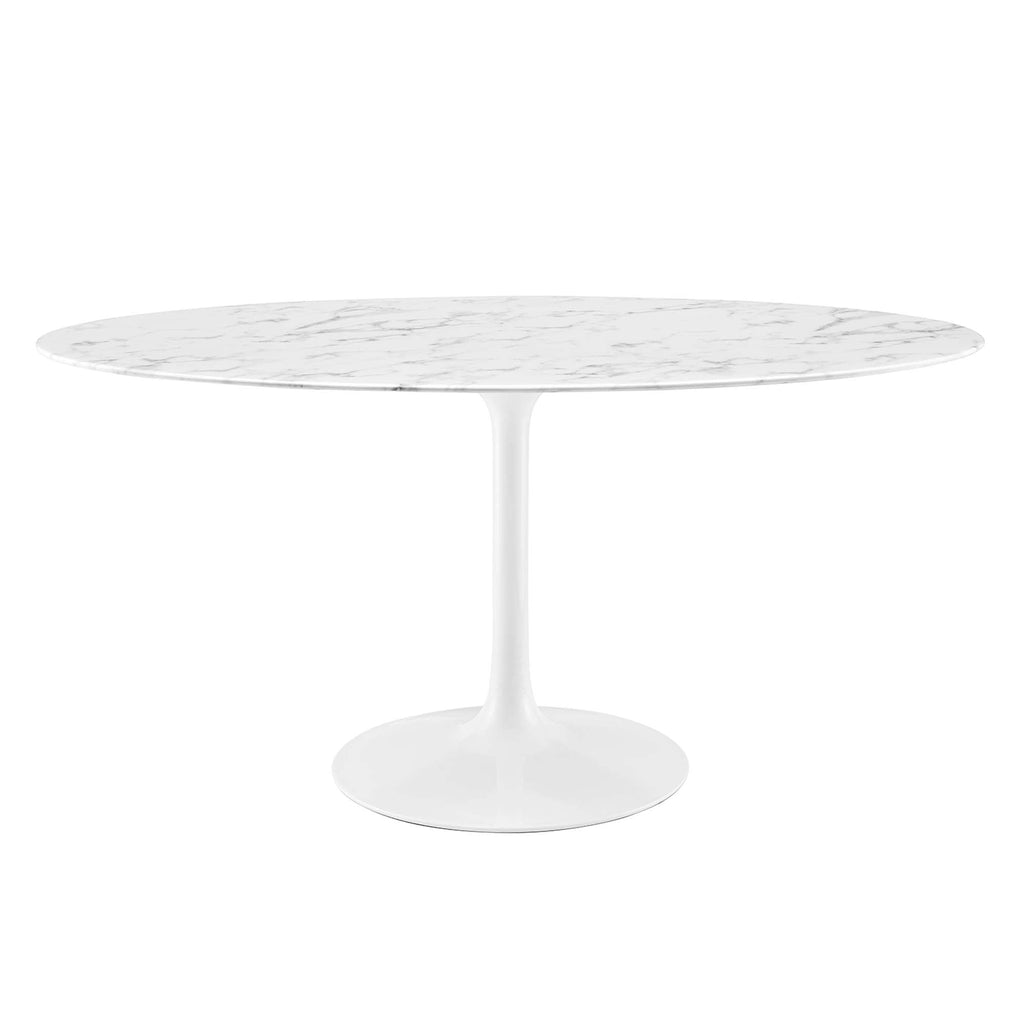 Lippa Oval Artificial Marble Dining Table